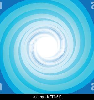 Colorful Blue swirling cyclone background with space for text in center for abstract design concept Stock Vector
