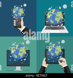 Global network connection technology. Vector illustration Stock Vector