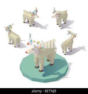 Low poly Christmas Reindeer Stock Vector