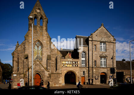 Historic Edinburgh, Scotland ,  Royal Mile The Queens Gallery  part of the Palace of Holyroodhouse complex originally built as Holyrood Free Church Stock Photo