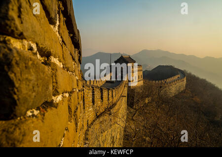 asia cina beijing travel Great Wall of Mutianyu landscape Stock Photo