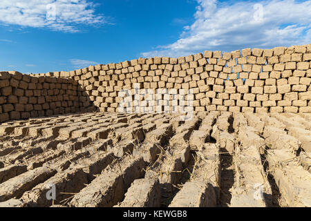 brick made of clay and straw. Stock Photo
