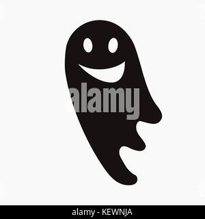 illustration of spooky funny ghost on white background, halloween concept Stock Photo