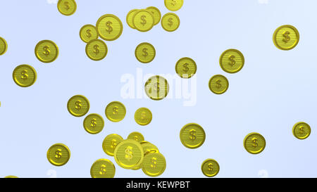 3drendering of gold coins with dollar sign Stock Photo