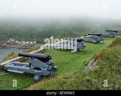 32-pounder long guns, Signal Hill National Historic Site, St. John's, Newfoundland, Canada. Stock Photo
