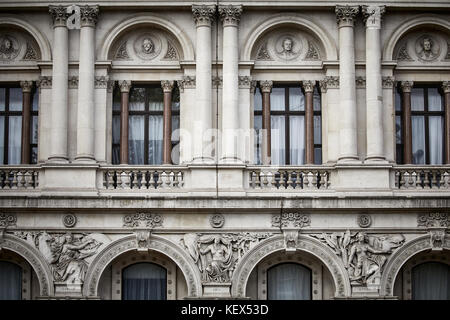 The Foreign and Commonwealth Office windows from Whitehall in London the capital city of England Stock Photo