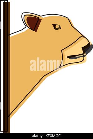 lion hunting trophie icon over white background vector illutration Stock Vector