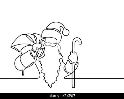 Santa Claus with gift bag Stock Vector