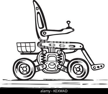 Sketch of a mobile scooter Stock Vector
