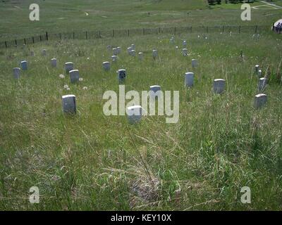 Little Bighorn battle field, Crow Indian Reservation in Big Horn County, Montana Stock Photo