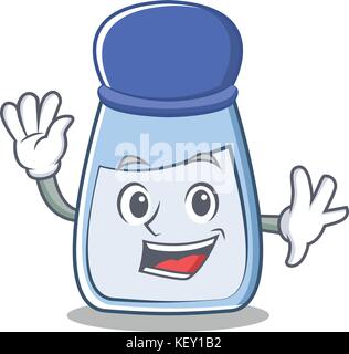 Waving salt character cartoon style Stock Vector