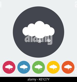 Snow. Single flat icon. Vector illustration. EPS 10 Stock Vector
