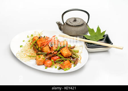 Fried tofu in sauce Stock Photo