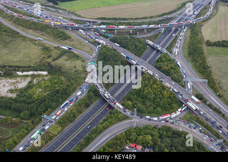 Aerial photograph of the M25 A2 junction with the A282 Stock Photo - Alamy
