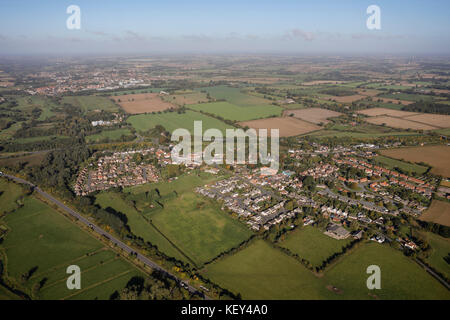 An aerial view of Scole, a village on the Norfolk/Suffolk border Stock Photo