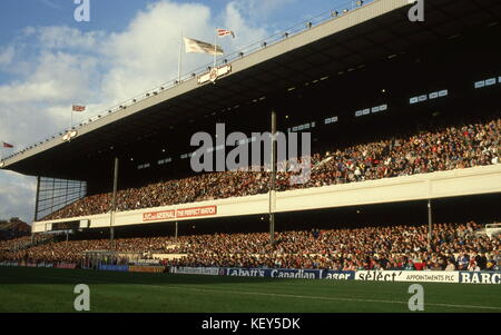 The East Stand Arsenal FC Stadium, Highbury 1991  Photograph by Tony Henshaw Stock Photo