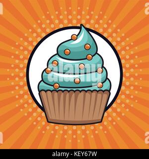 Cupcake pop art Stock Vector