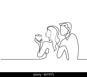 Young couple standing on balcony Stock Vector