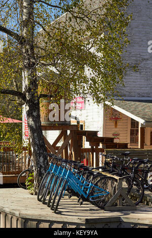 Bicycle rental shop, Ohiopyle, Pennsylvania, USA Stock Photo