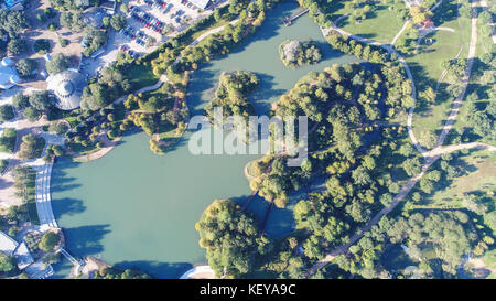 Aerial view of Herman Park near Medical center in downtown Houston, Texas Stock Photo