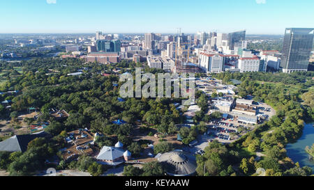 Aerial view of Herman Park near Medical center in downtown Houston, Texas Stock Photo