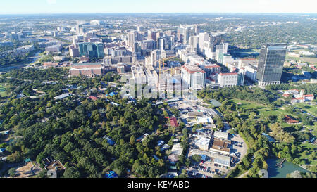 Aerial view of Herman Park near Medical center in downtown Houston, Texas Stock Photo