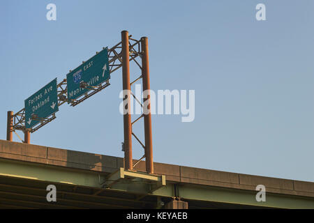 Highway Overpass, Pittsburgh, Pennsylvania, USA Stock Photo