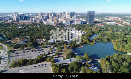 Aerial view of Herman Park near Medical center in downtown Houston, Texas Stock Photo