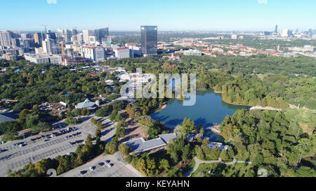 Aerial view of Herman Park near Medical center in downtown Houston, Texas Stock Photo