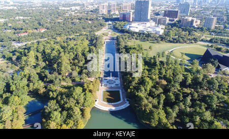 Aerial view of Herman Park near Medical center in downtown Houston, Texas Stock Photo