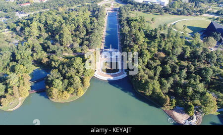 Aerial view of Herman Park near Medical center in downtown Houston, Texas Stock Photo