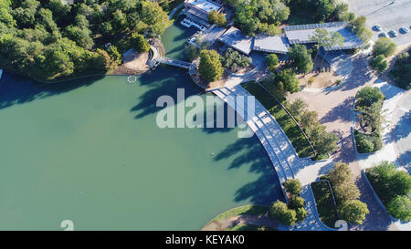 Aerial view of Herman Park near Medical center in downtown Houston, Texas Stock Photo