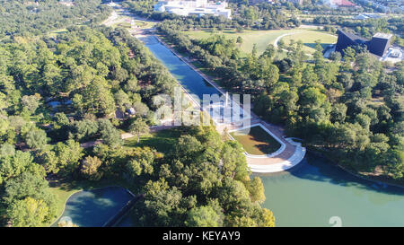 Aerial view of Herman Park near Medical center in downtown Houston, Texas Stock Photo