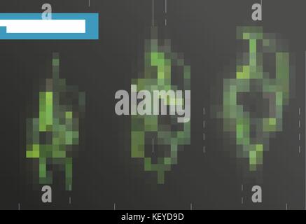 Set of realistic bad smell. Isolated on a transparent background. The stench is a green haze. Vector illustration. Stock Vector