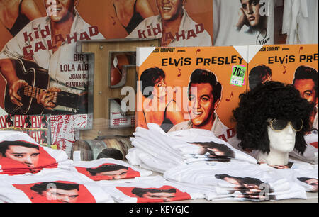 Elvis fans and tribute performers attend the 2017 Porthcawl Elvis Festival. The performers sing in the Best Festival Elvis Competition and perform showcases in the local pubs and hotels  Featuring: Atmosphere Where: Porthcawl, United Kingdom When: 23 Sep 2017 Credit: John Rainford/WENN.com Stock Photo