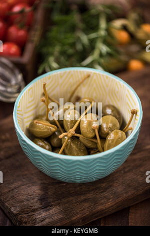 Capers in bowl,spanish tapa bar food Stock Photo Alamy