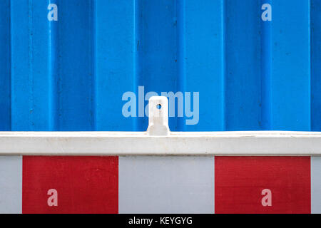 Close up of blue and white red coloured construction site in Heidelberg, Germany Stock Photo