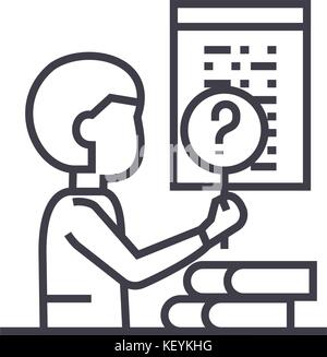 software testing linear icon, sign, symbol, vector on isolated background Stock Vector