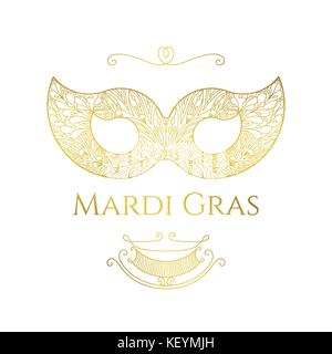 Mardi Gras greeting card Stock Vector