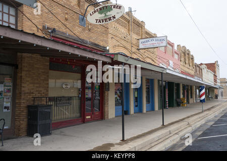 January 2, 2016 Elgin, Texas: victorian style historic buildings on the main street Stock Photo