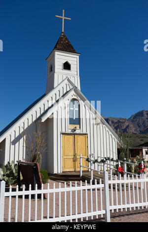 November 27, 2015 Apache Junction, Arizona: The Elvis Memorial Chapel is a movie prop that was built for the 1969 Elvis Presley western Charro! Stock Photo