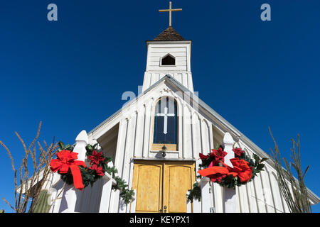 November 27, 2015 Apache Junction, Arizona: The Elvis Memorial Chapel is a movie prop that was built for the 1969 Elvis Presley western Charro! Stock Photo