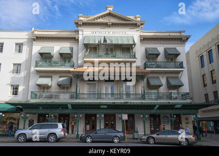 January 3, 2016 San Antonio, Texas, USA: the architecture of the historic Menger Hotel in the downtown area Stock Photo