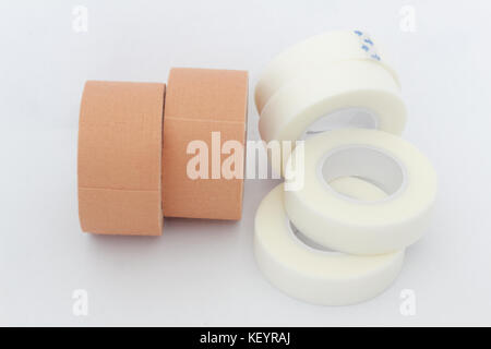 Keyraj Surgical or medical tape on isolated white background Stock Photo - Alamy