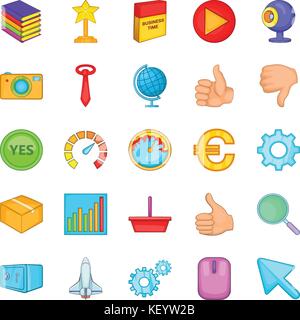 Promotion icons set, cartoon style Stock Vector