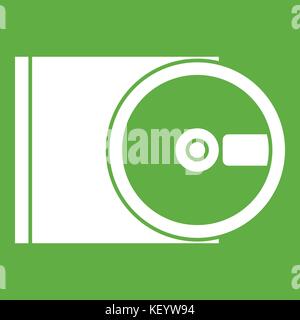 DVD drive open icon green Stock Vector