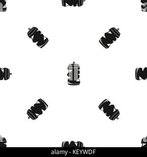 Crumpled aluminum cans pattern seamless black Stock Vector