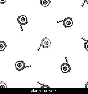 Circle saw pattern seamless black Stock Vector