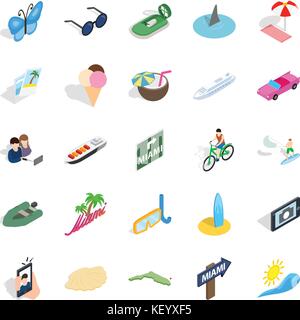 Beach icons set, isometric style Stock Vector Image & Art - Alamy