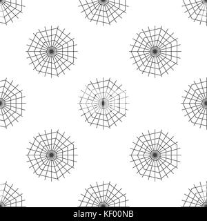 Vector Halloween seamless pattern. Spider web symbols. Scary wallpaper for holiday descoration. Objects isolated on a white background. Stock Vector